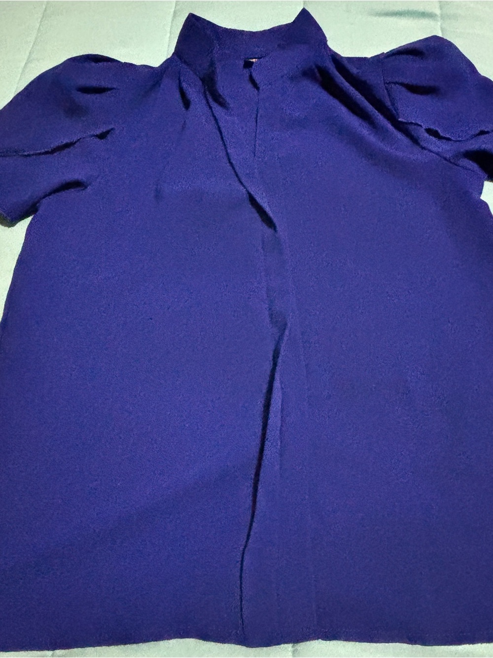 SHEIN bluish Purple Short-Sleeve Blouse with tulip sleeve size S
